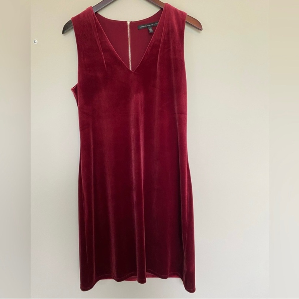 White House Black Market Deep Red Velvet Mini Dress